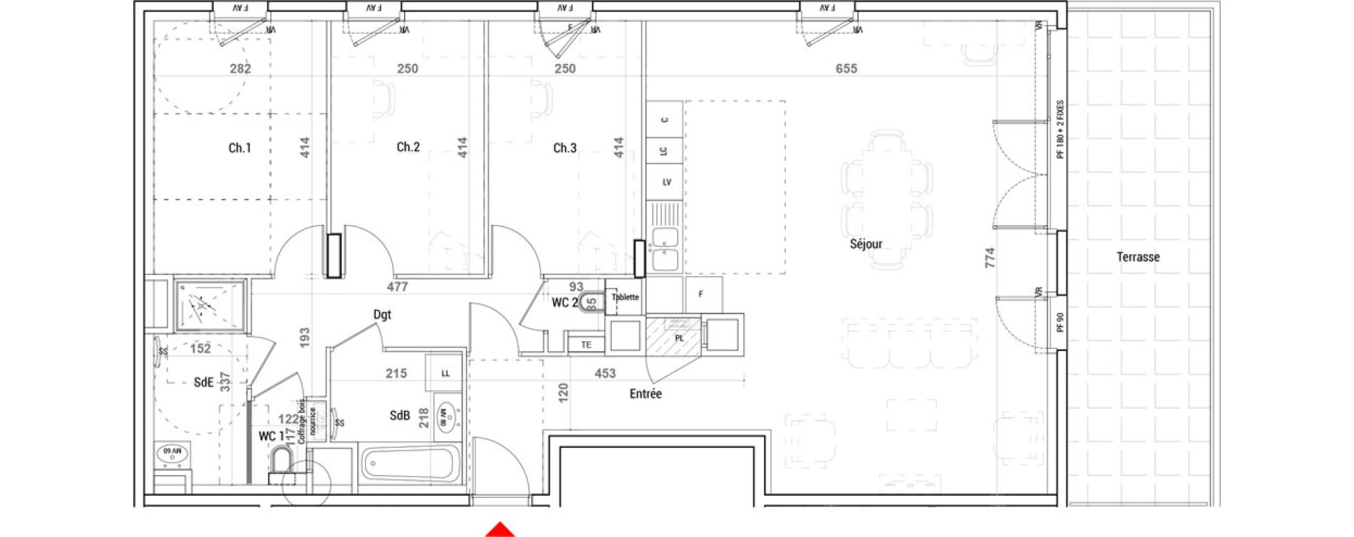 Appartement T4 de 102,40 m2 &agrave; Sathonay-Camp Centre
