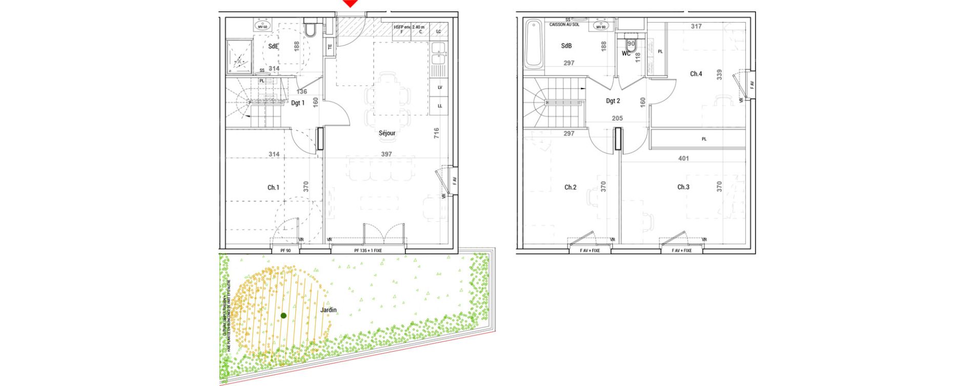 Duplex T5 de 94,40 m2 &agrave; Sathonay-Camp Centre