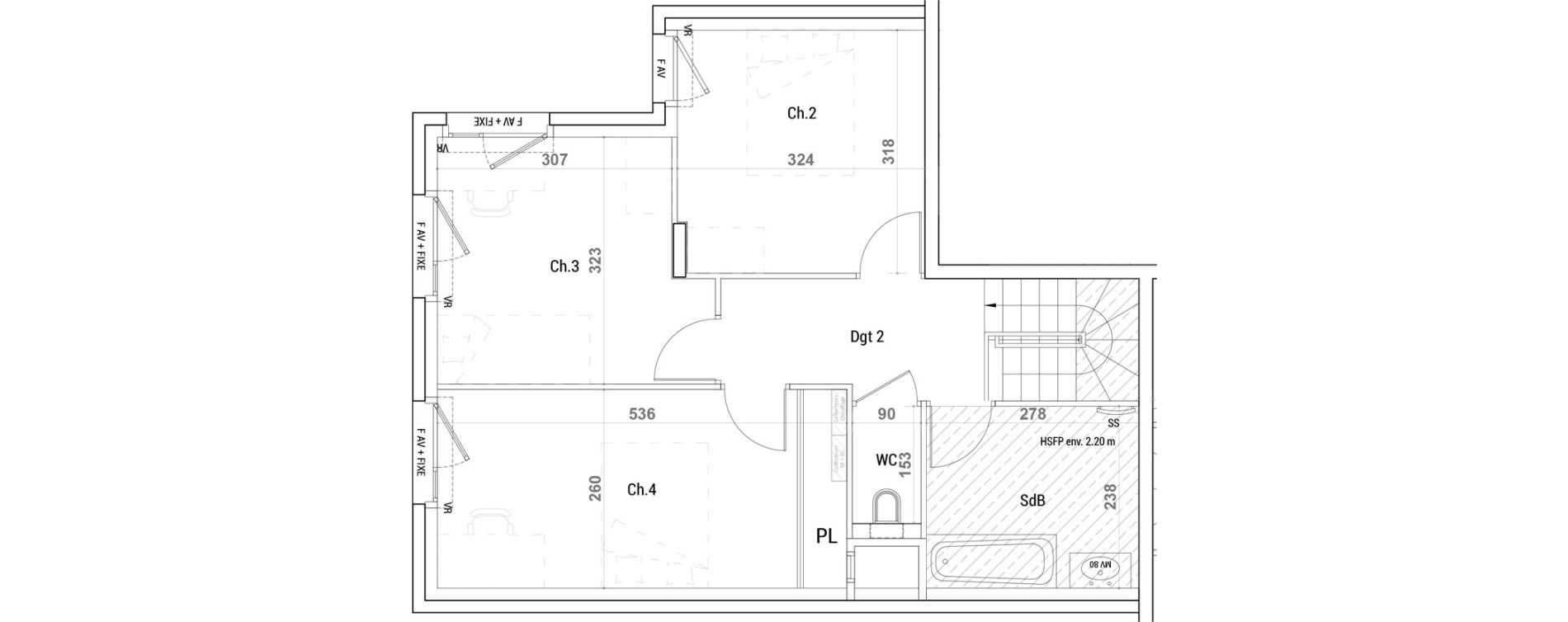 Duplex T5 de 97,10 m2 &agrave; Sathonay-Camp Centre
