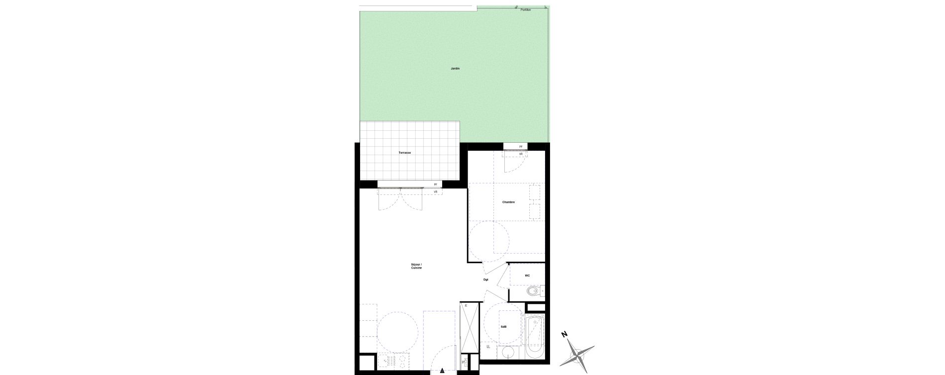 Appartement T2 de 47,59 m2 &agrave; Sathonay-Camp Centre