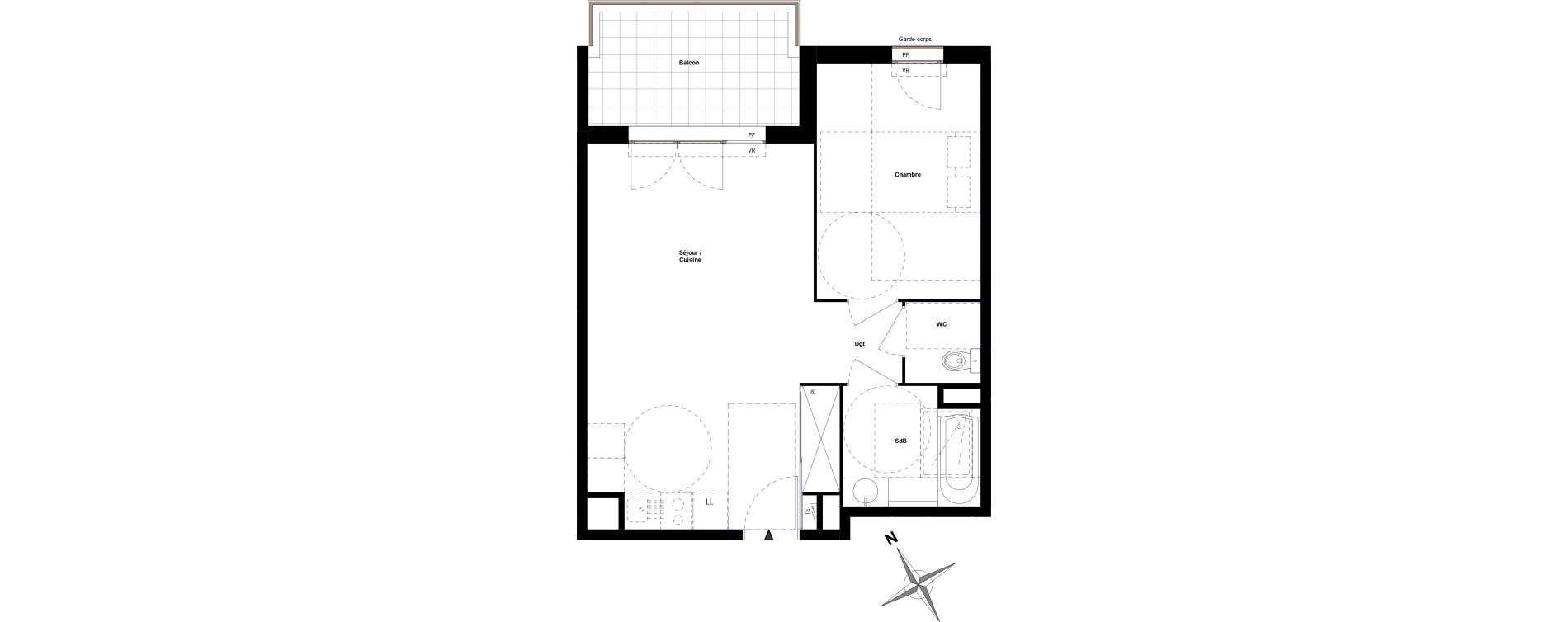 Appartement T2 de 47,51 m2 &agrave; Sathonay-Camp Centre