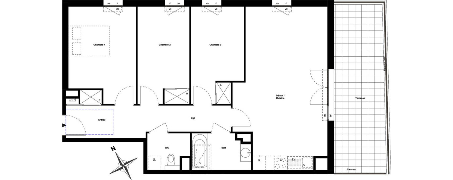 Appartement T4 de 82,10 m2 &agrave; Sathonay-Camp Centre