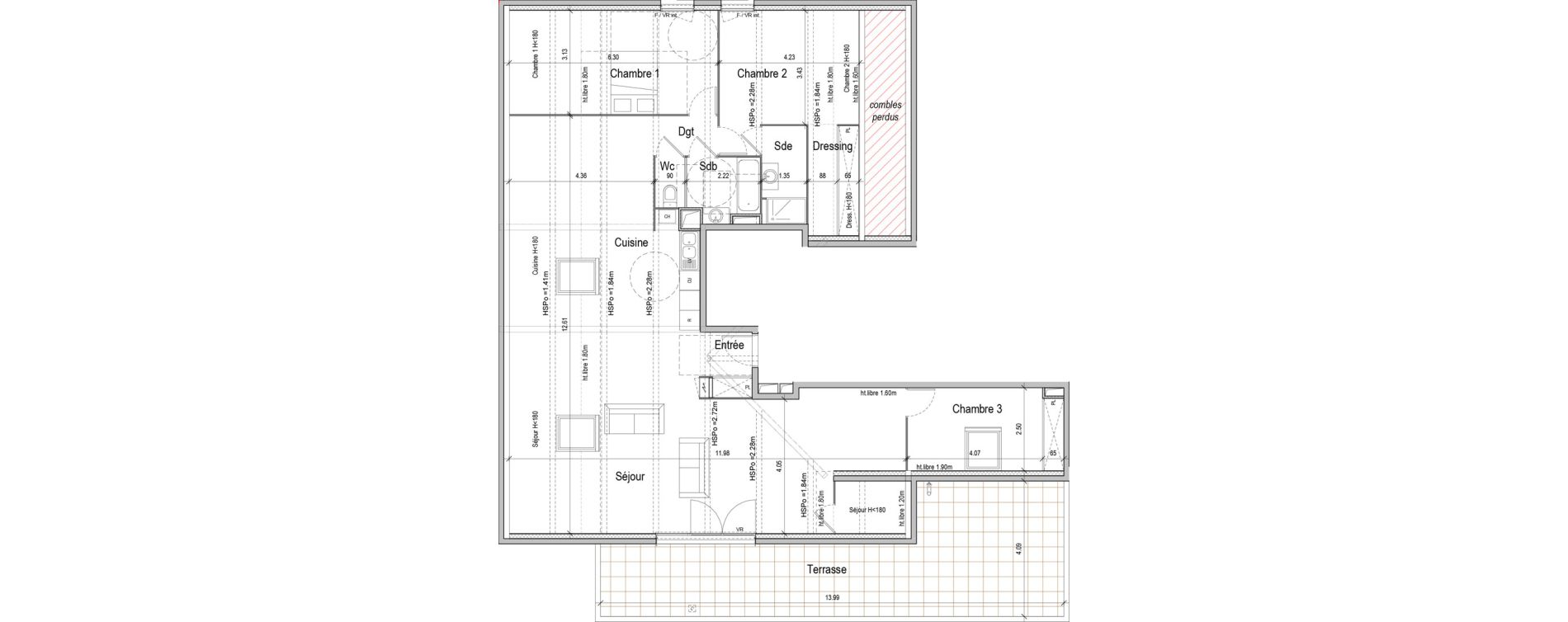 Appartement T4 de 117,80 m2 &agrave; S&eacute;r&eacute;zin-Du-Rh&ocirc;ne Centre