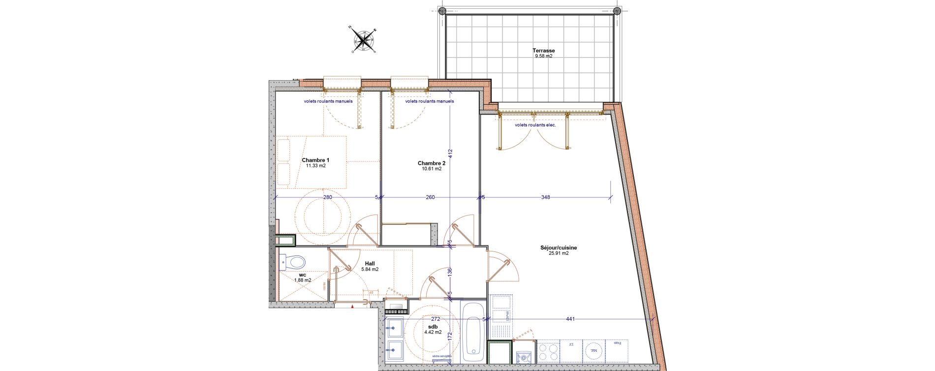 Appartement T3 de 60,00 m2 &agrave; Simandres Centre