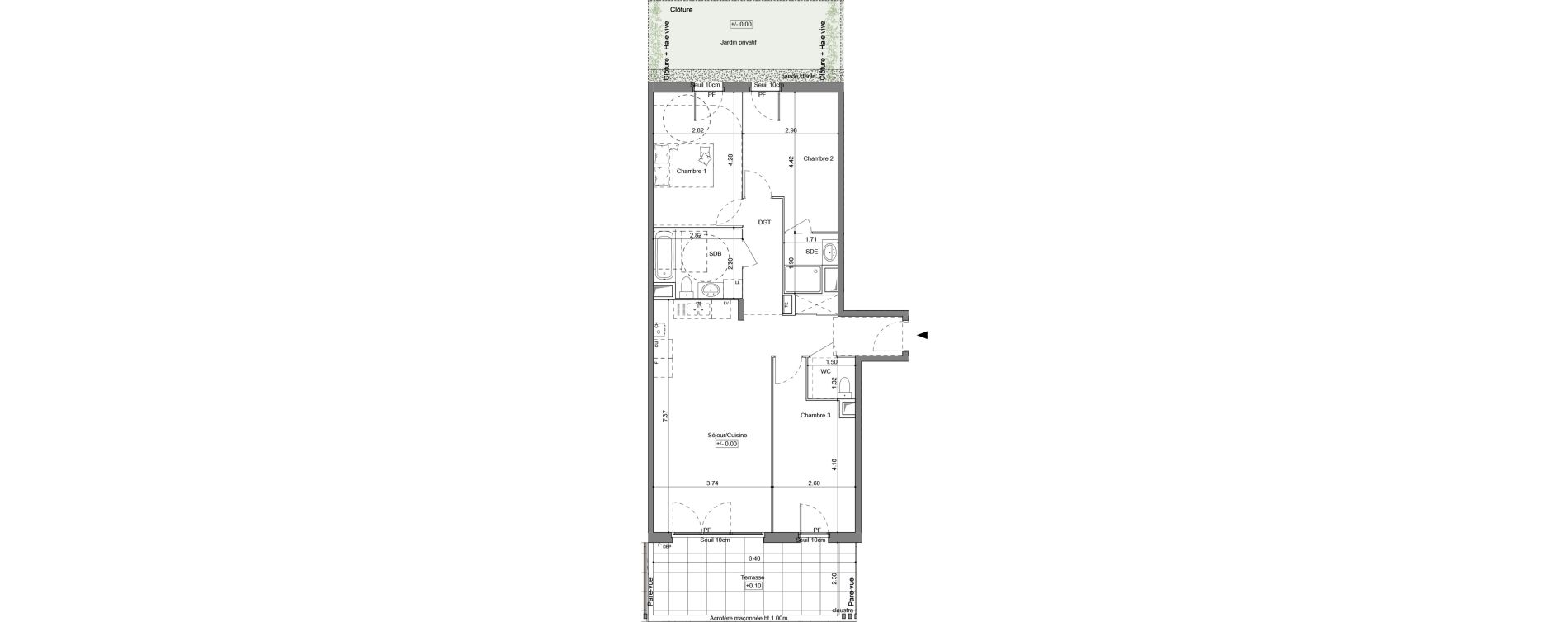 Appartement T4 de 84,20 m2 &agrave; Simandres Centre
