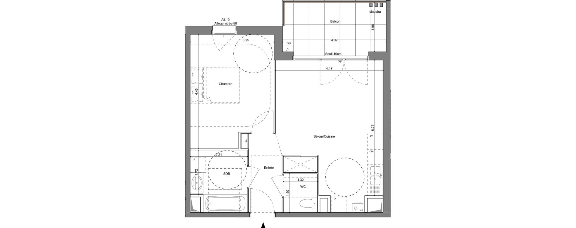 Appartement T2 de 45,45 m2 &agrave; Simandres Centre