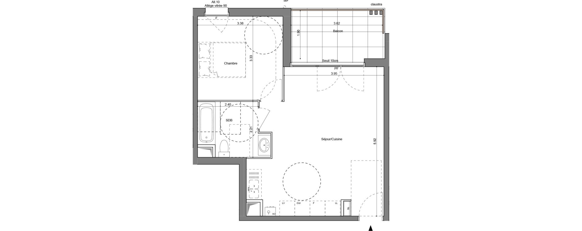 Appartement T2 de 44,50 m2 &agrave; Simandres Centre