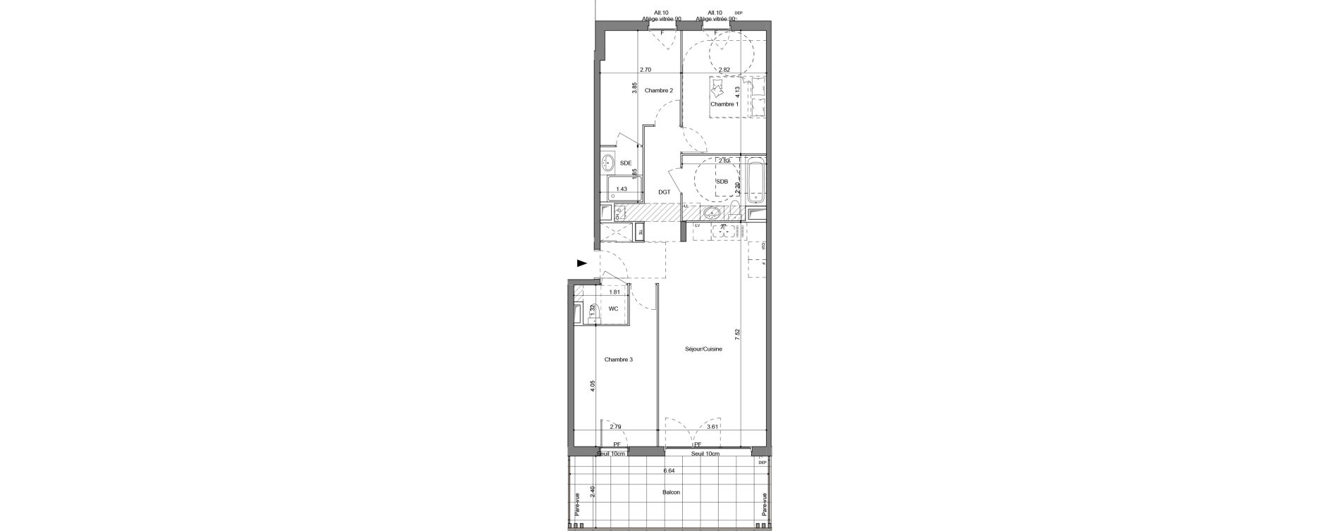 Appartement T4 de 79,50 m2 &agrave; Simandres Centre