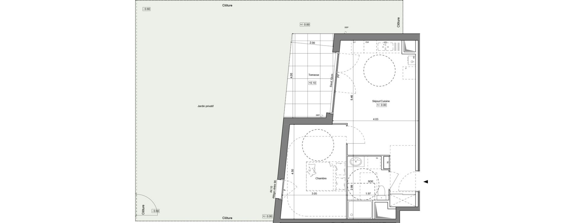 Appartement T2 de 40,35 m2 &agrave; Simandres Centre