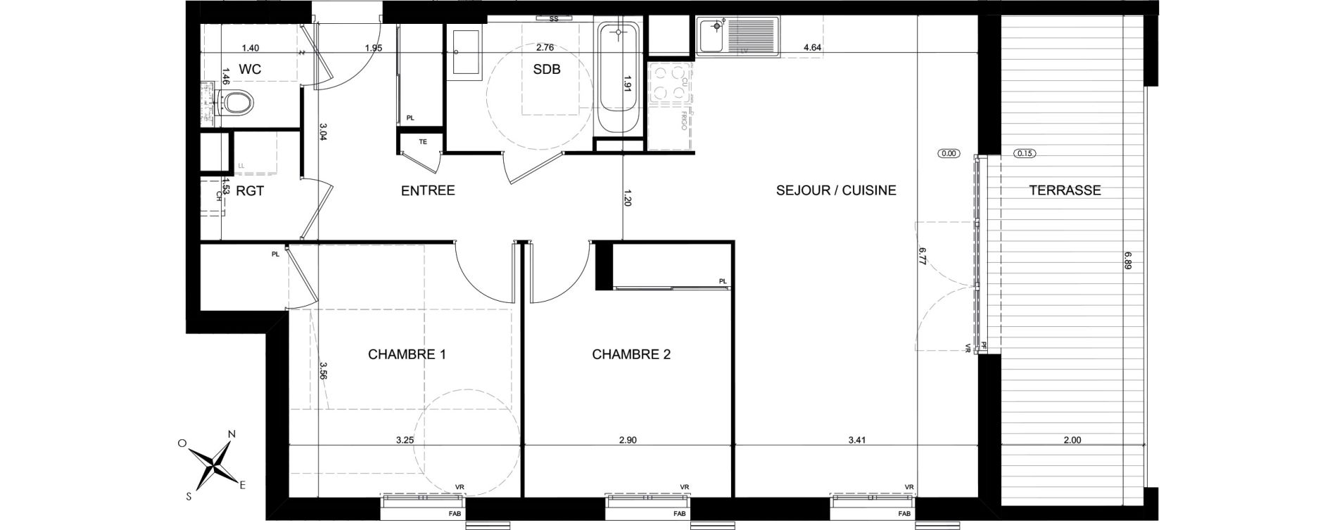 Appartement T3 de 67,25 m2 &agrave; Solaize Centre