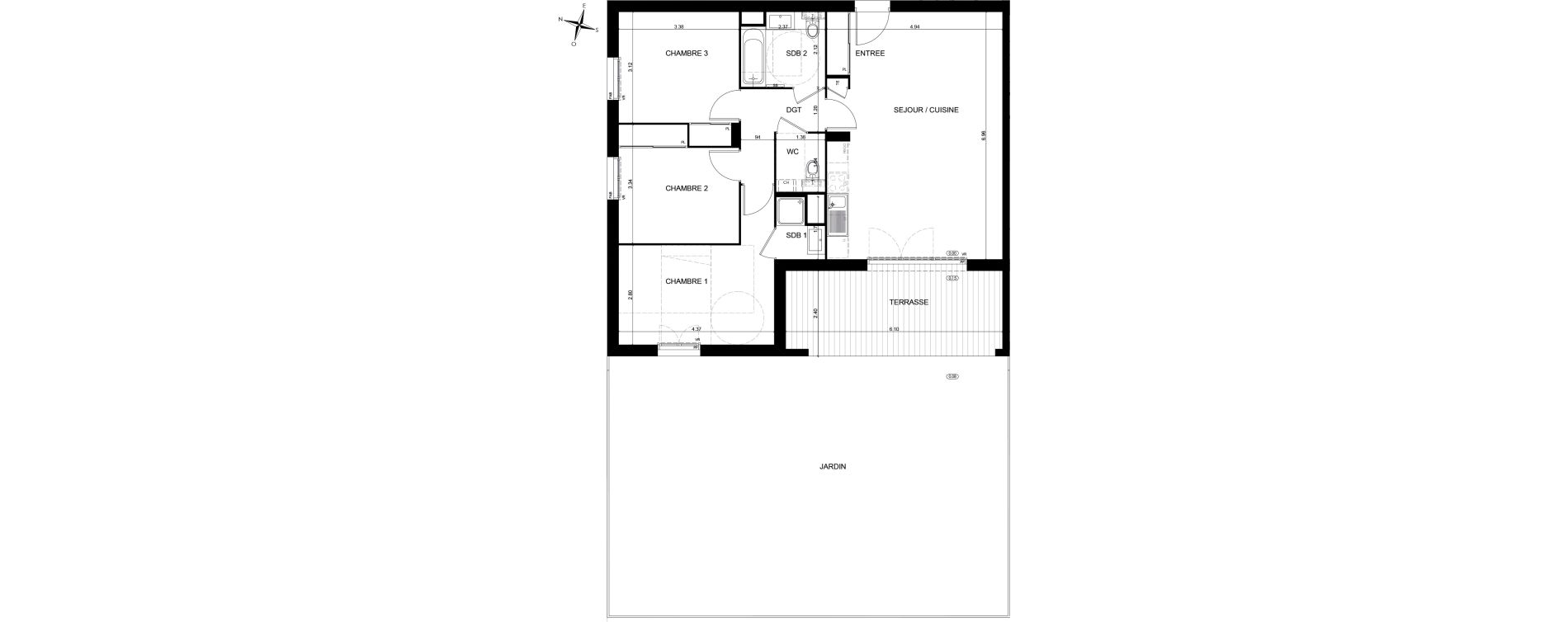 Appartement T4 de 82,38 m2 &agrave; Solaize Centre