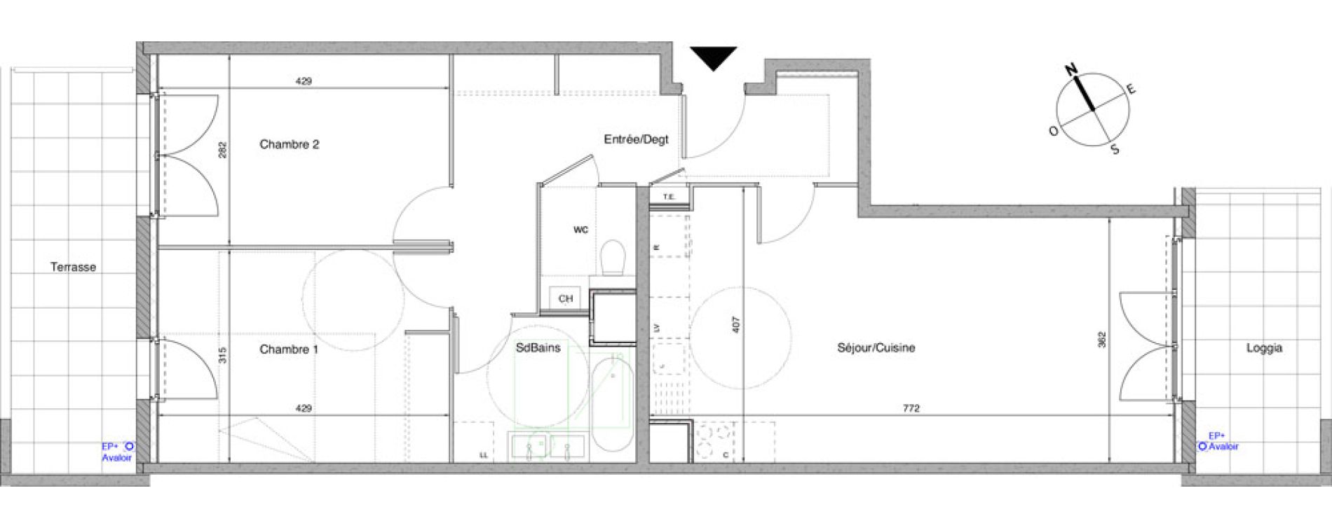 Appartement T3 de 74,30 m2 &agrave; Tarare Centre