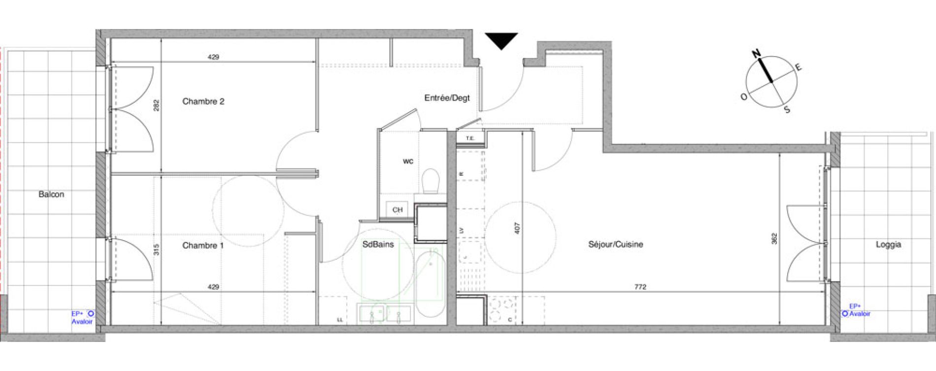 Appartement T3 de 74,30 m2 &agrave; Tarare Centre