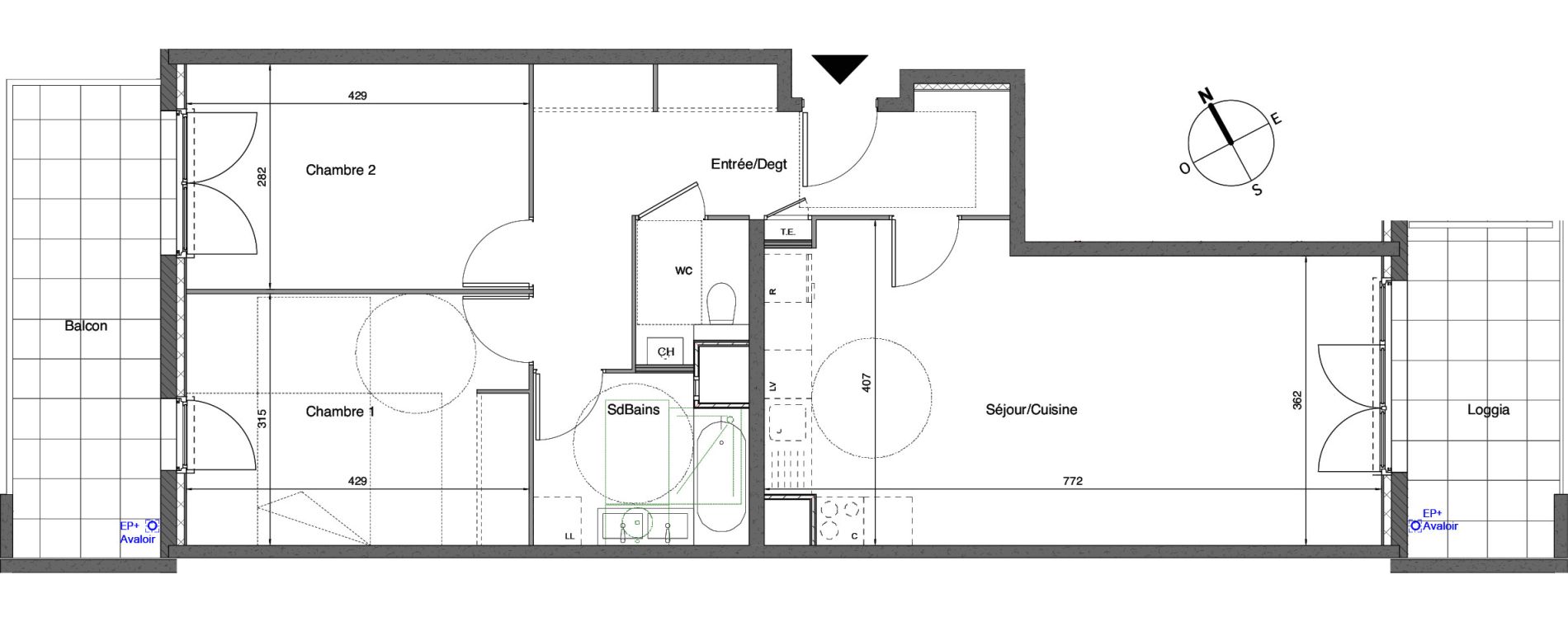 Appartement T3 de 74,30 m2 &agrave; Tarare Centre