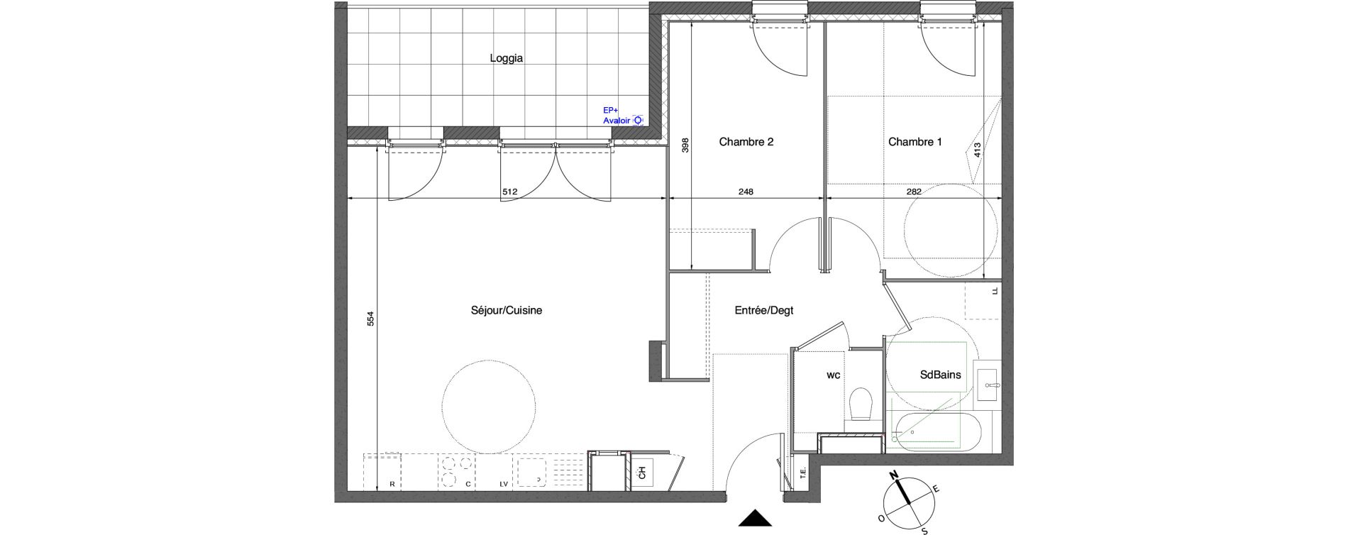 Appartement T3 de 64,85 m2 &agrave; Tarare Centre