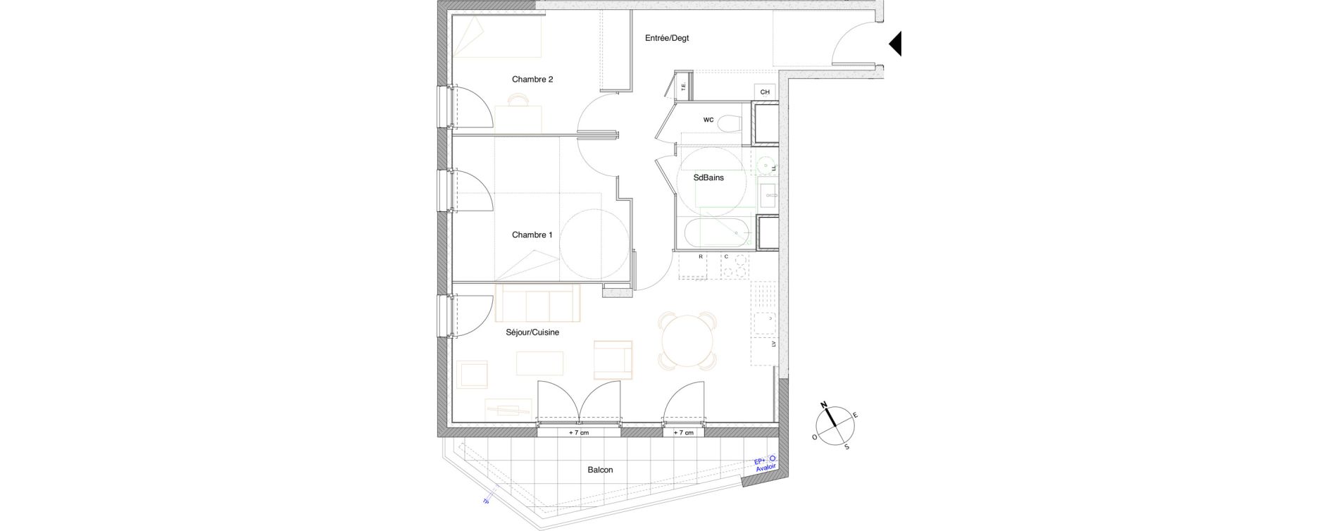 Appartement T3 de 62,00 m2 &agrave; Tarare Centre