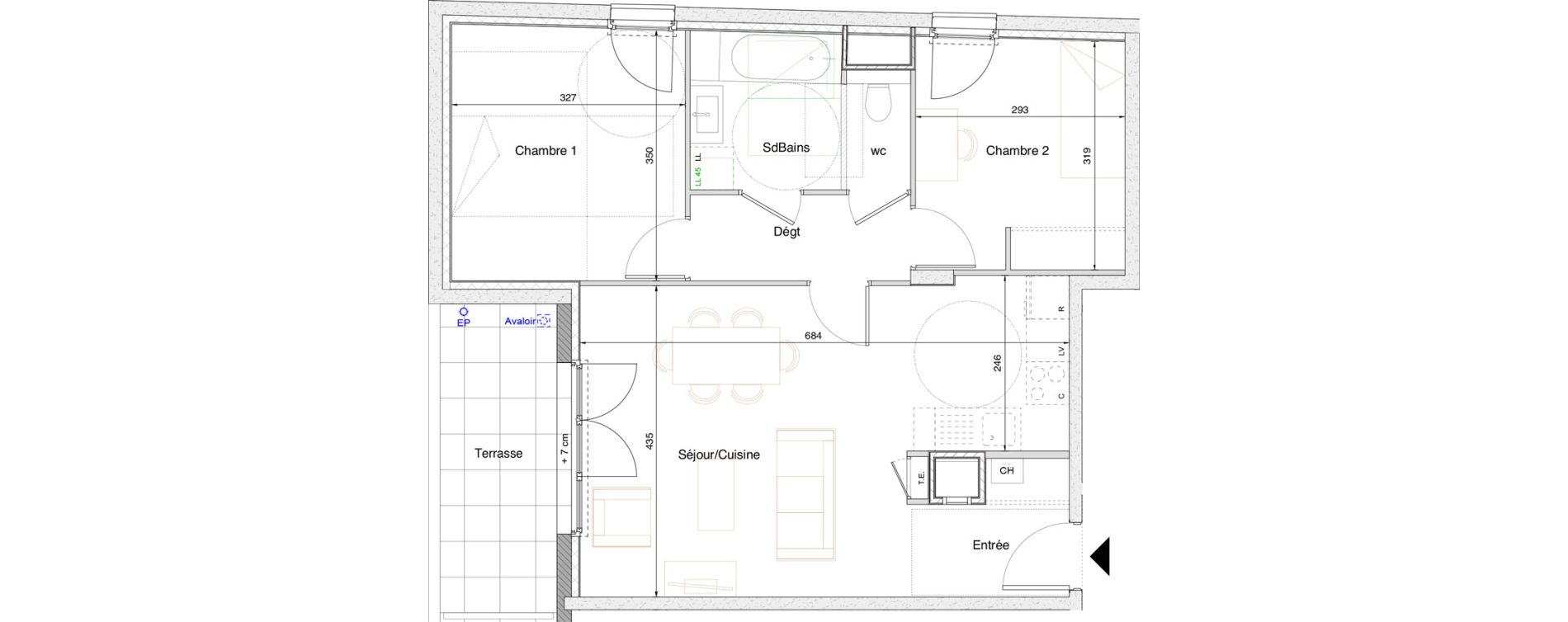 Appartement T3 de 59,95 m2 &agrave; Tarare Centre