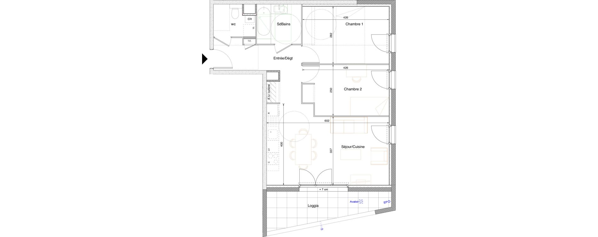 Appartement T3 de 59,65 m2 &agrave; Tarare Centre