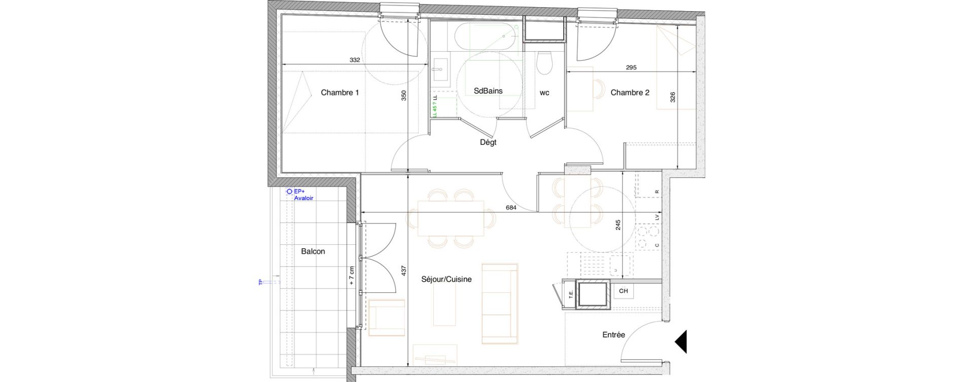 Appartement T3 de 60,40 m2 &agrave; Tarare Centre