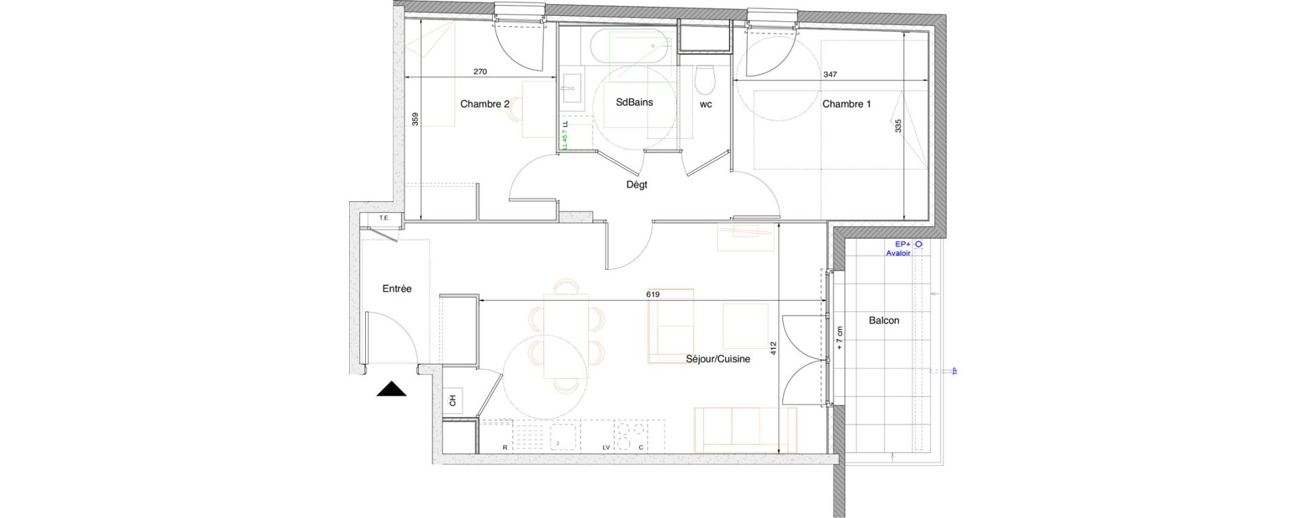 Appartement T3 de 62,25 m2 &agrave; Tarare Centre