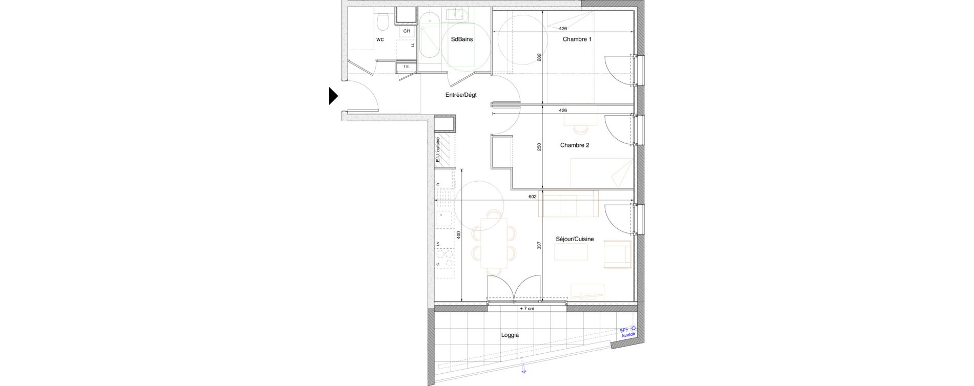 Appartement T3 de 59,65 m2 &agrave; Tarare Centre