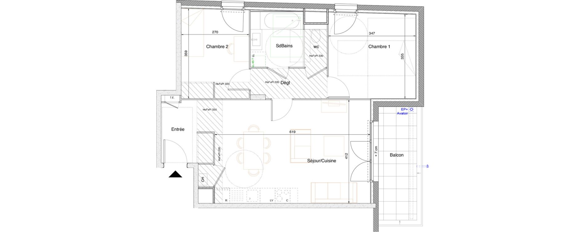 Appartement T3 de 62,25 m2 &agrave; Tarare Centre