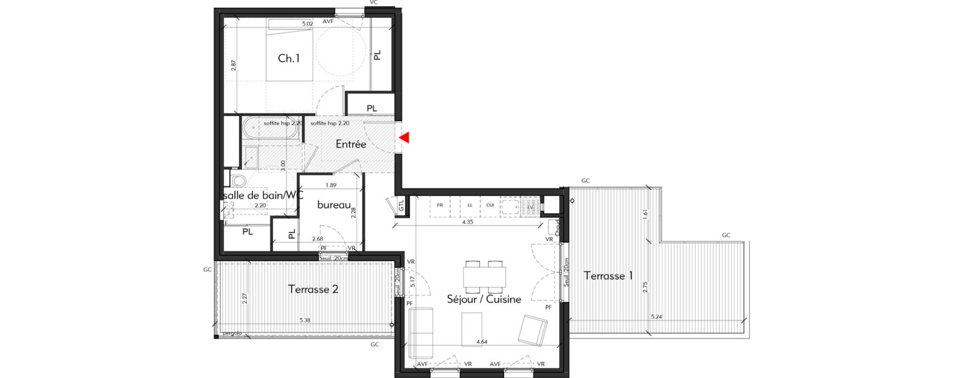 Appartement T2 de 57,38 m2 &agrave; Tassin-La-Demi-Lune Montribloud-boyer