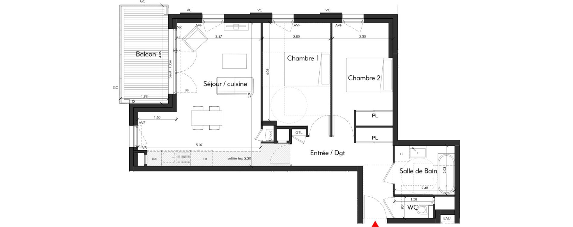Appartement T3 de 62,76 m2 &agrave; Tassin-La-Demi-Lune Montribloud-boyer
