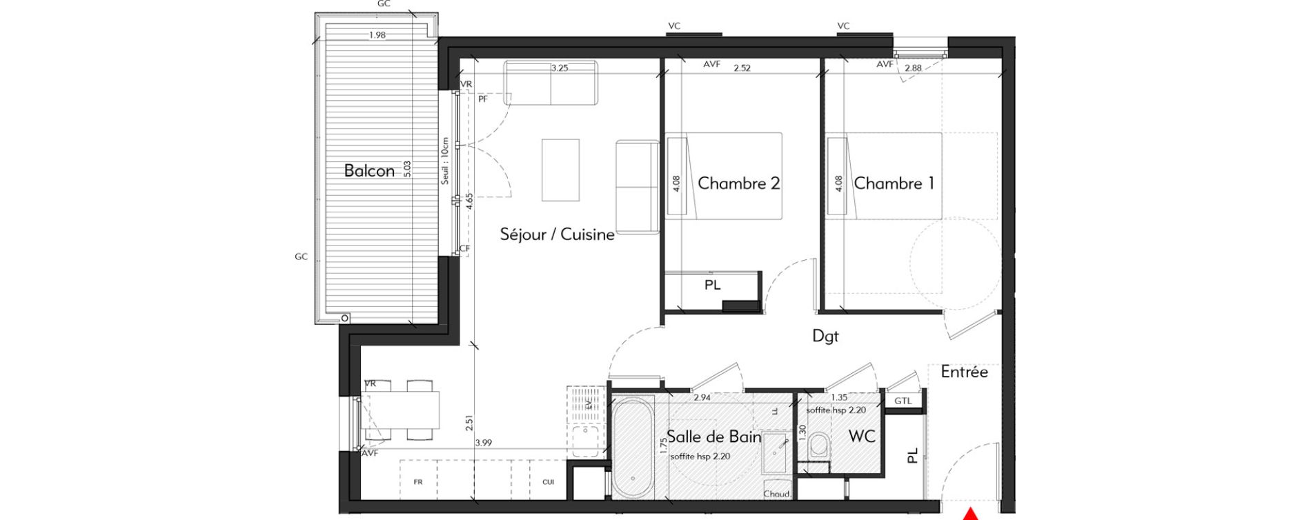 Appartement T3 de 63,91 m2 &agrave; Tassin-La-Demi-Lune Montribloud-boyer