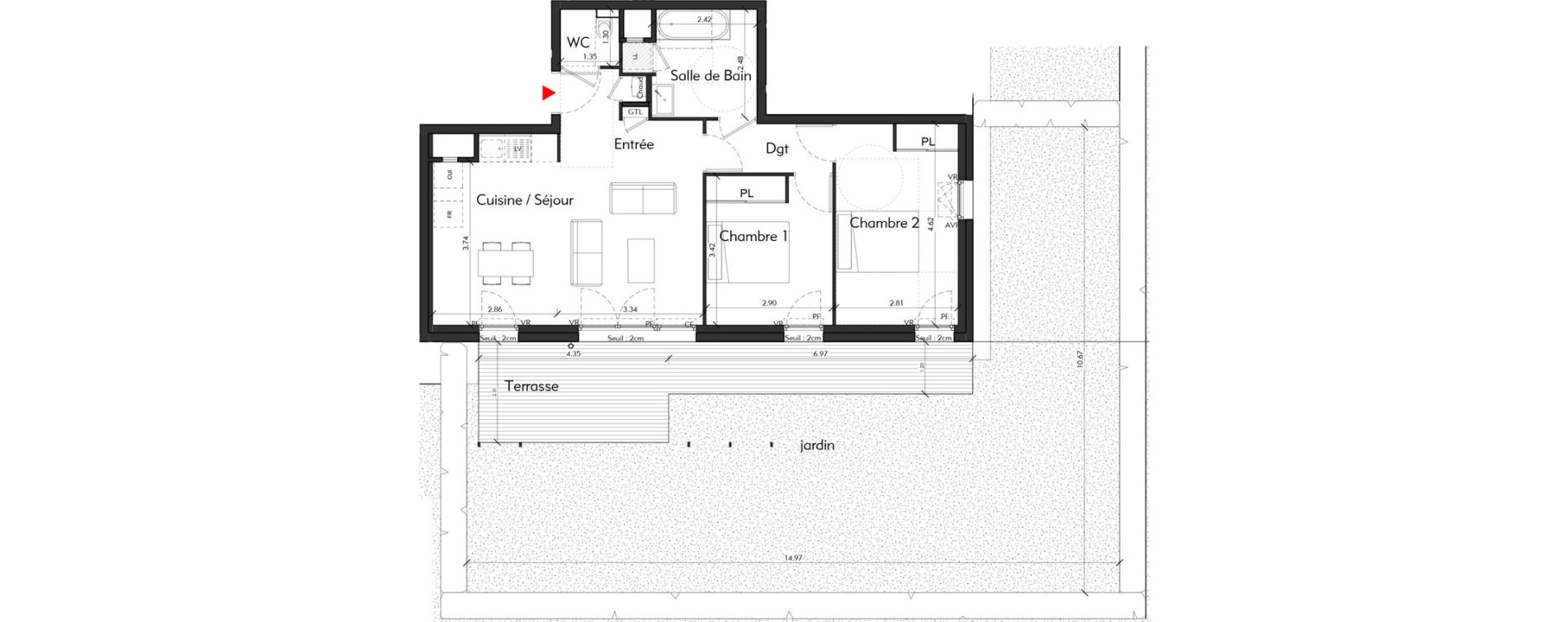 Appartement T3 de 64,29 m2 &agrave; Tassin-La-Demi-Lune Montribloud-boyer