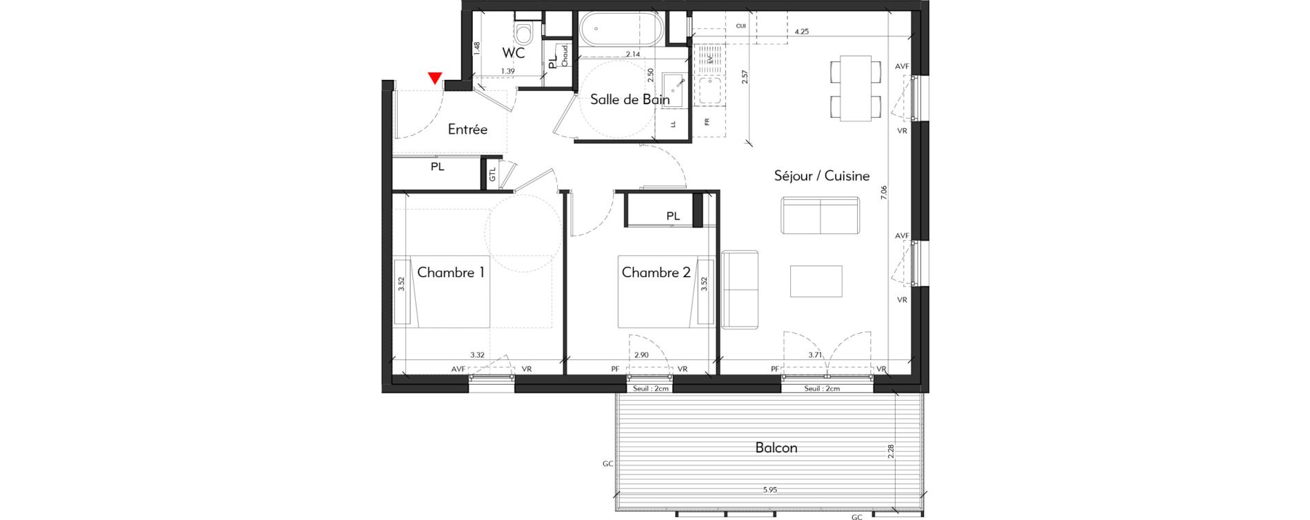 Appartement T3 de 65,62 m2 &agrave; Tassin-La-Demi-Lune Montribloud-boyer