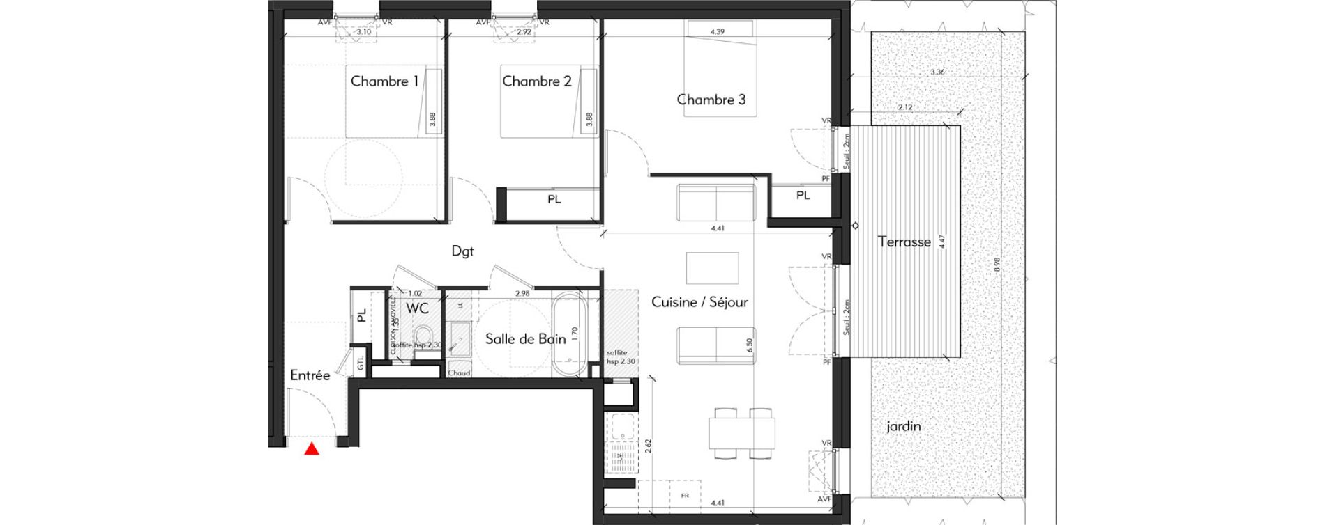 Appartement T4 de 82,14 m2 &agrave; Tassin-La-Demi-Lune Montribloud-boyer