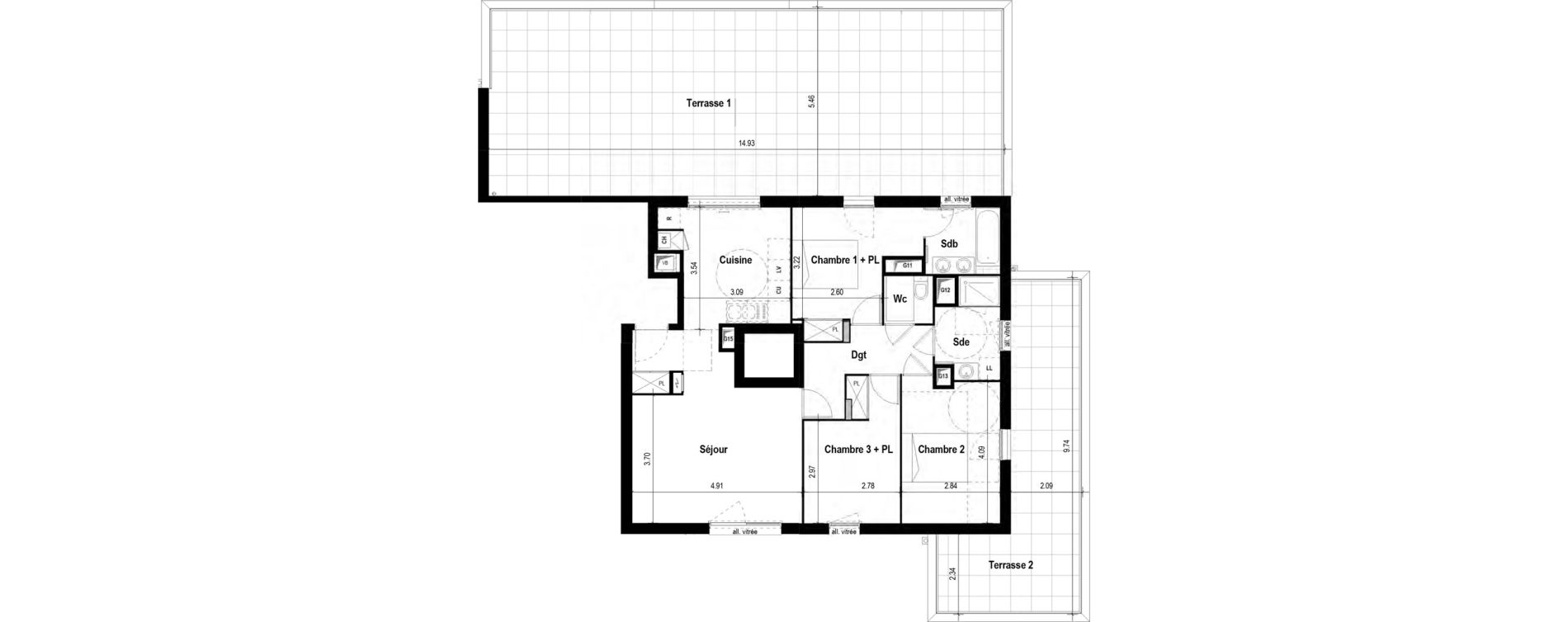 Appartement T4 de 84,85 m2 &agrave; Tassin-La-Demi-Lune La raude