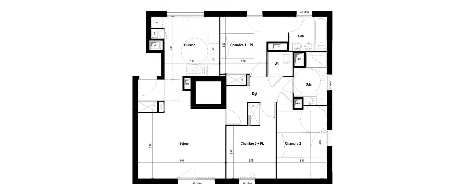 Appartement T4 de 84,85 m2 &agrave; Tassin-La-Demi-Lune La raude