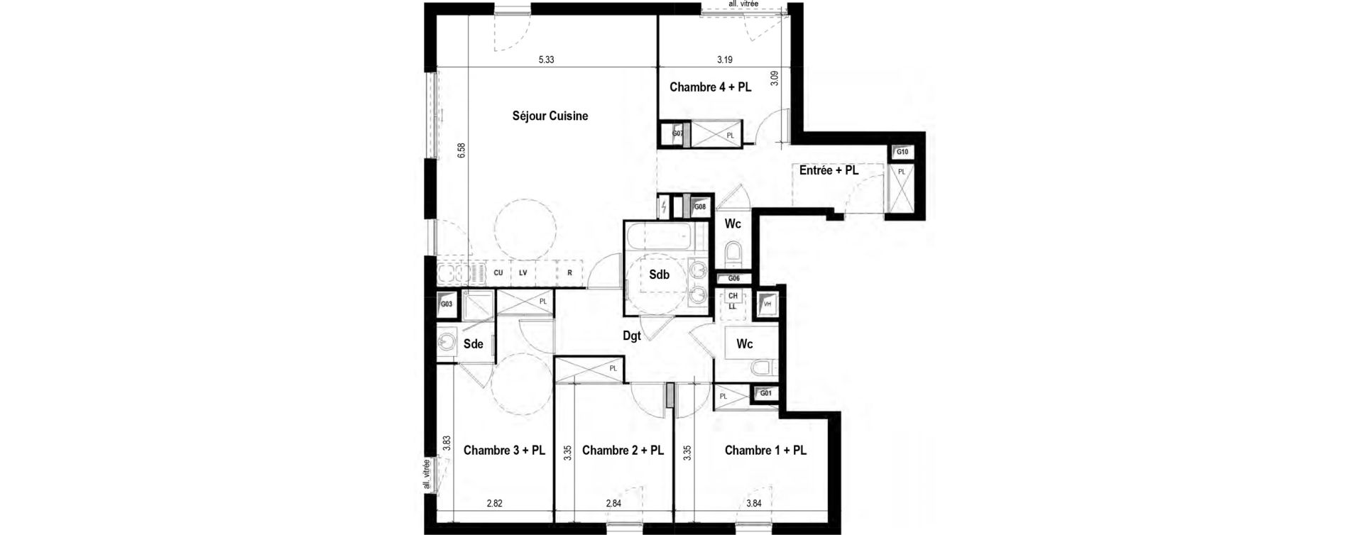 Appartement T5 de 103,65 m2 &agrave; Tassin-La-Demi-Lune La raude