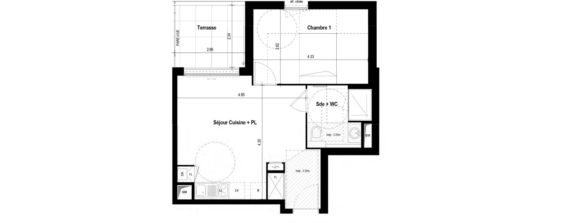 Appartement T2 de 40,05 m2 &agrave; Tassin-La-Demi-Lune La raude