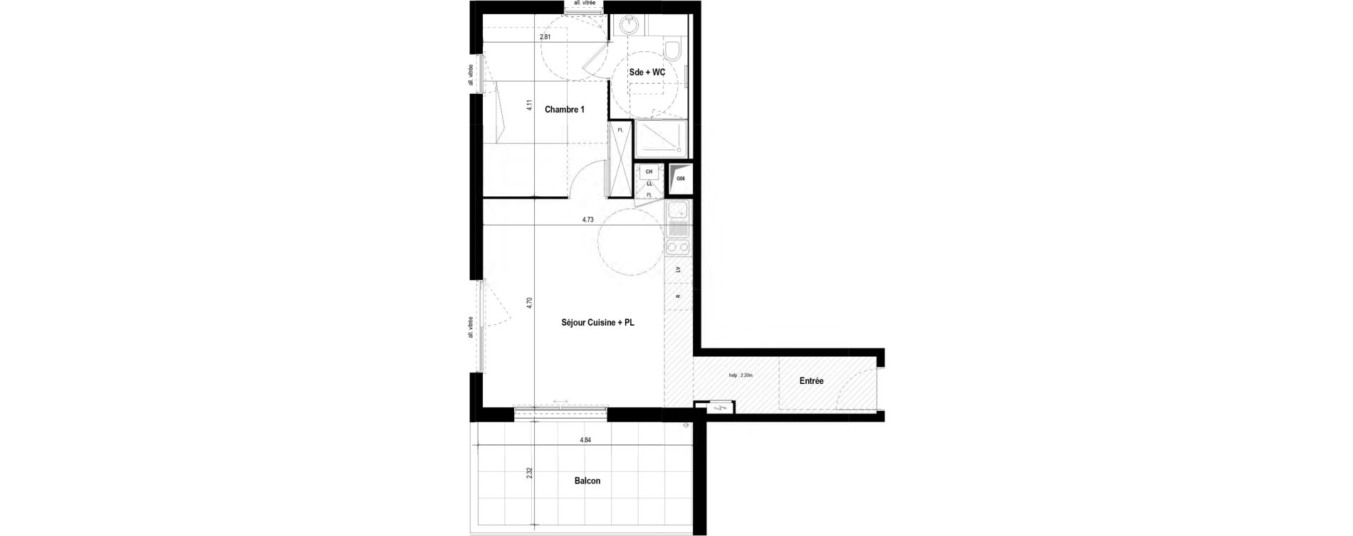 Appartement T2 de 45,55 m2 &agrave; Tassin-La-Demi-Lune La raude