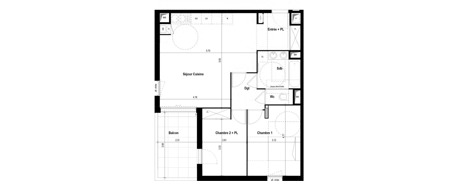 Appartement T3 de 66,43 m2 &agrave; Tassin-La-Demi-Lune La raude