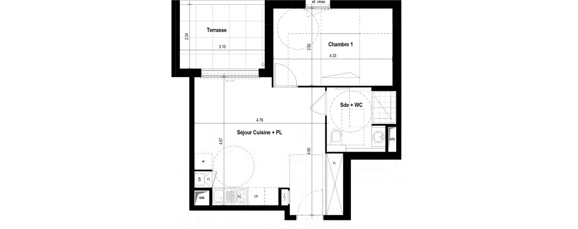 Appartement T2 de 40,32 m2 &agrave; Tassin-La-Demi-Lune La raude