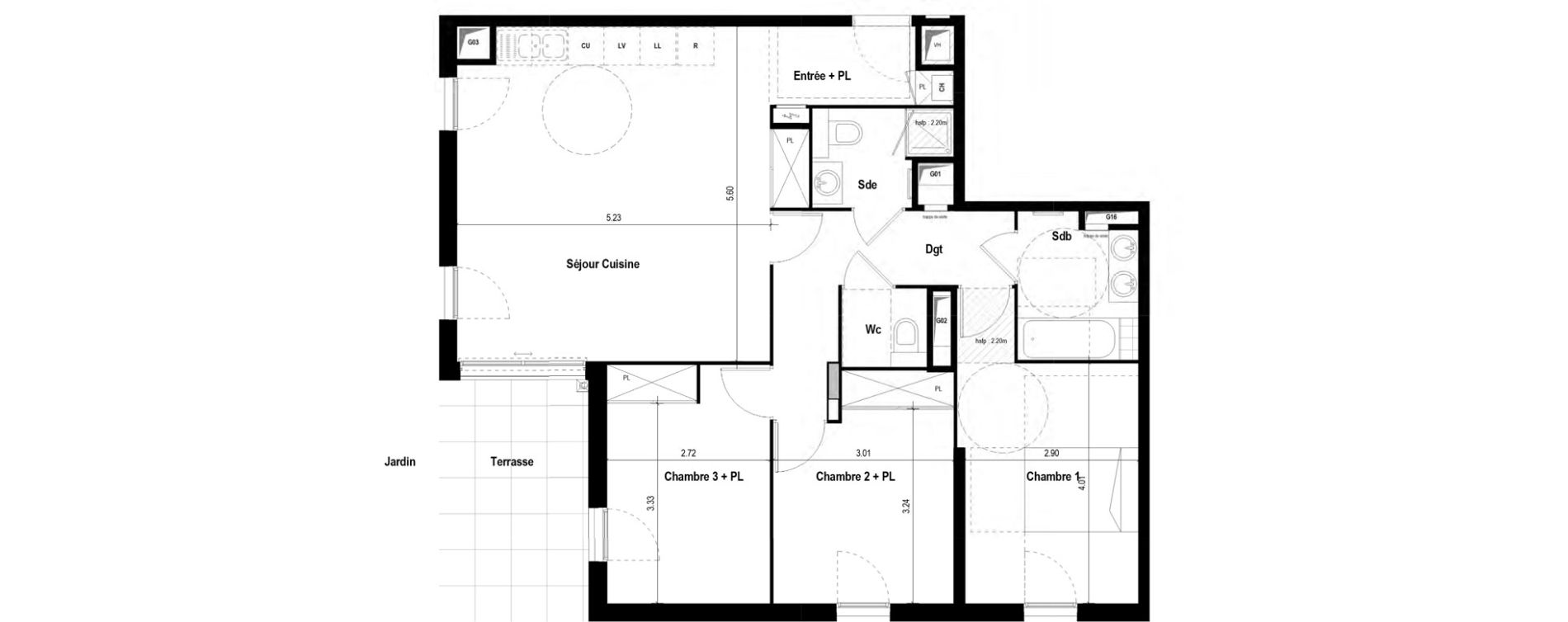 Appartement T4 de 84,66 m2 &agrave; Tassin-La-Demi-Lune La raude