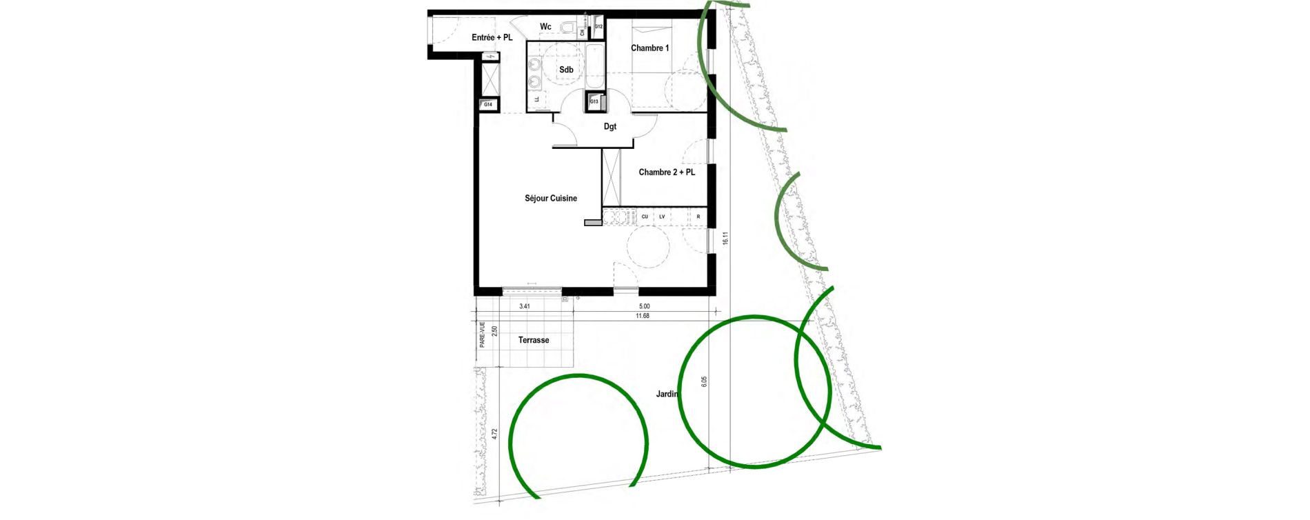 Appartement T3 de 75,02 m2 &agrave; Tassin-La-Demi-Lune La raude