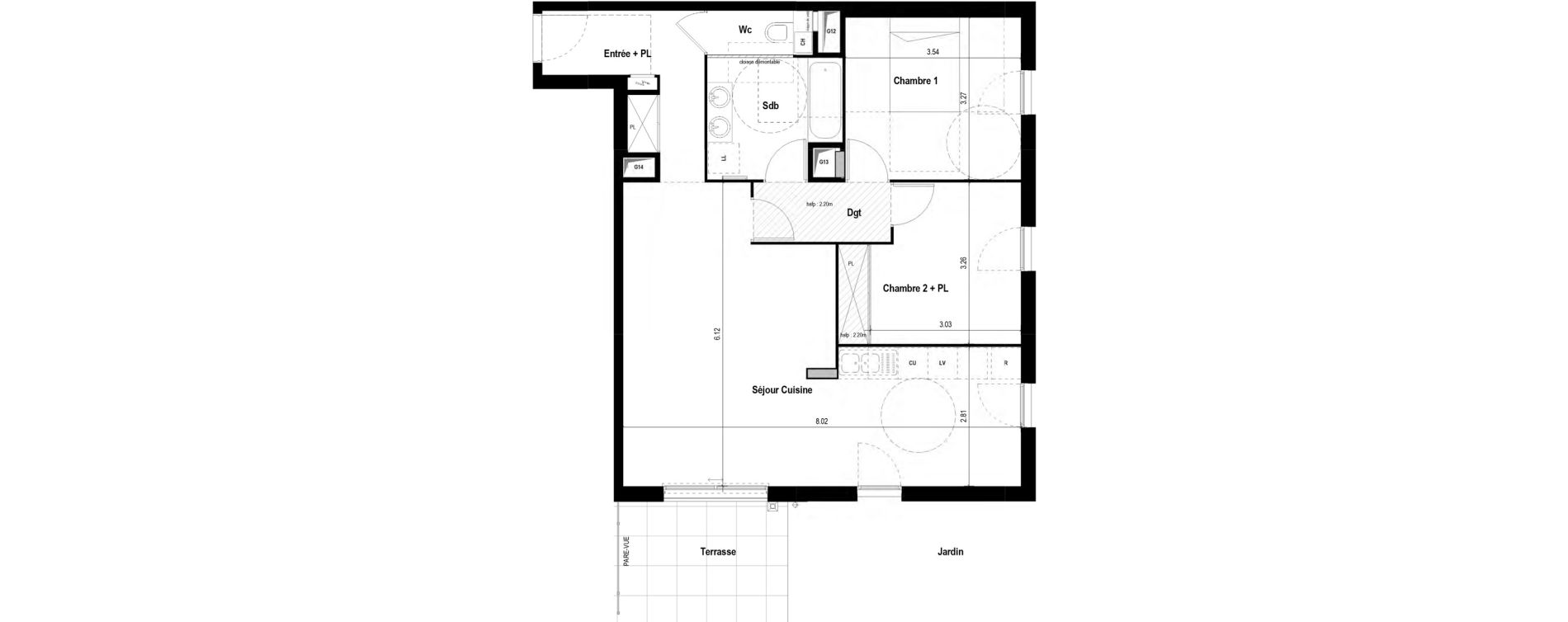 Appartement T3 de 75,02 m2 &agrave; Tassin-La-Demi-Lune La raude