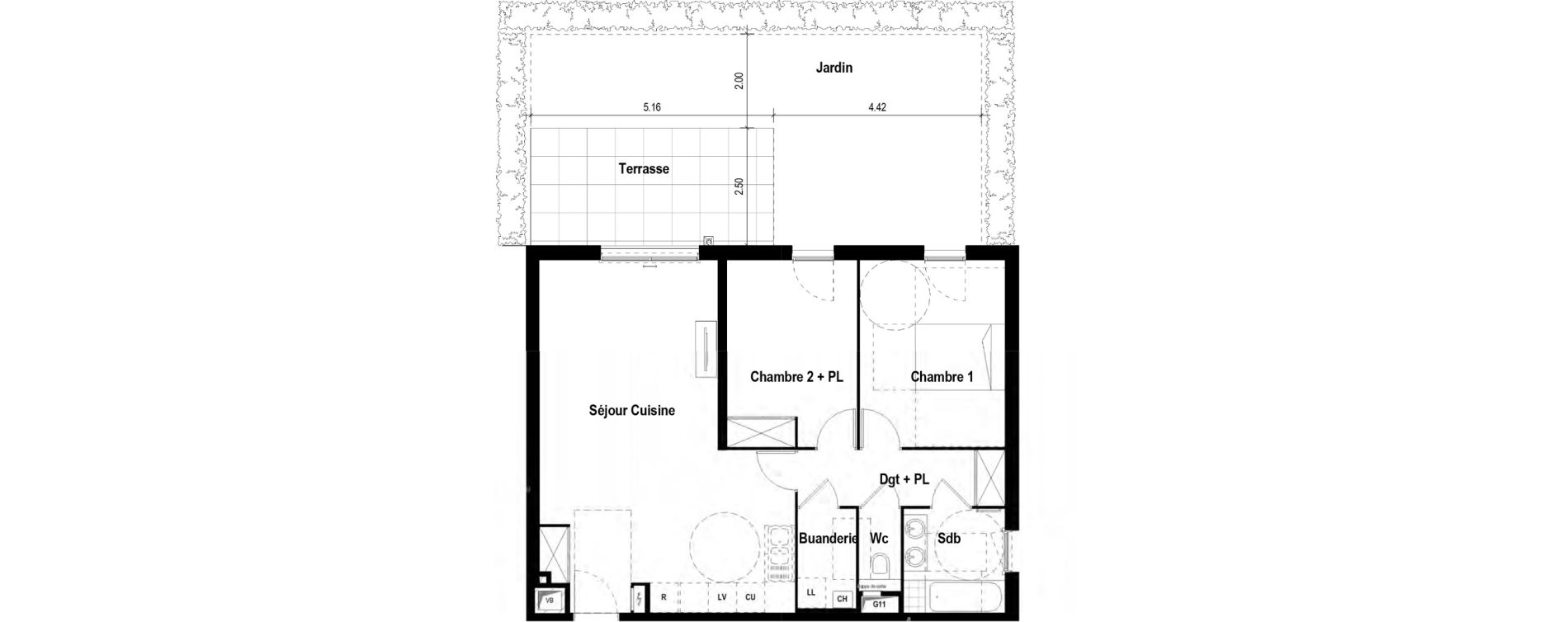 Appartement T3 de 71,26 m2 &agrave; Tassin-La-Demi-Lune La raude