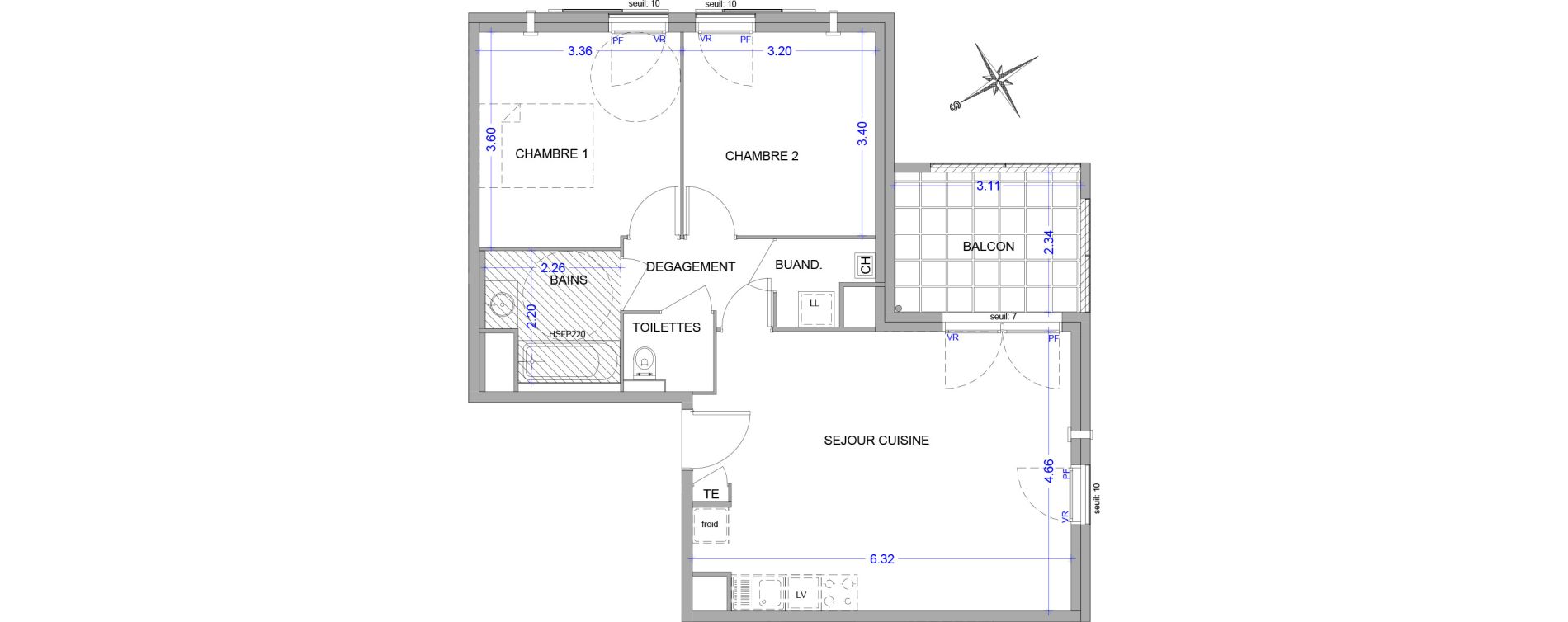 Appartement T3 de 62,67 m2 &agrave; Tassin-La-Demi-Lune Ala&iuml;