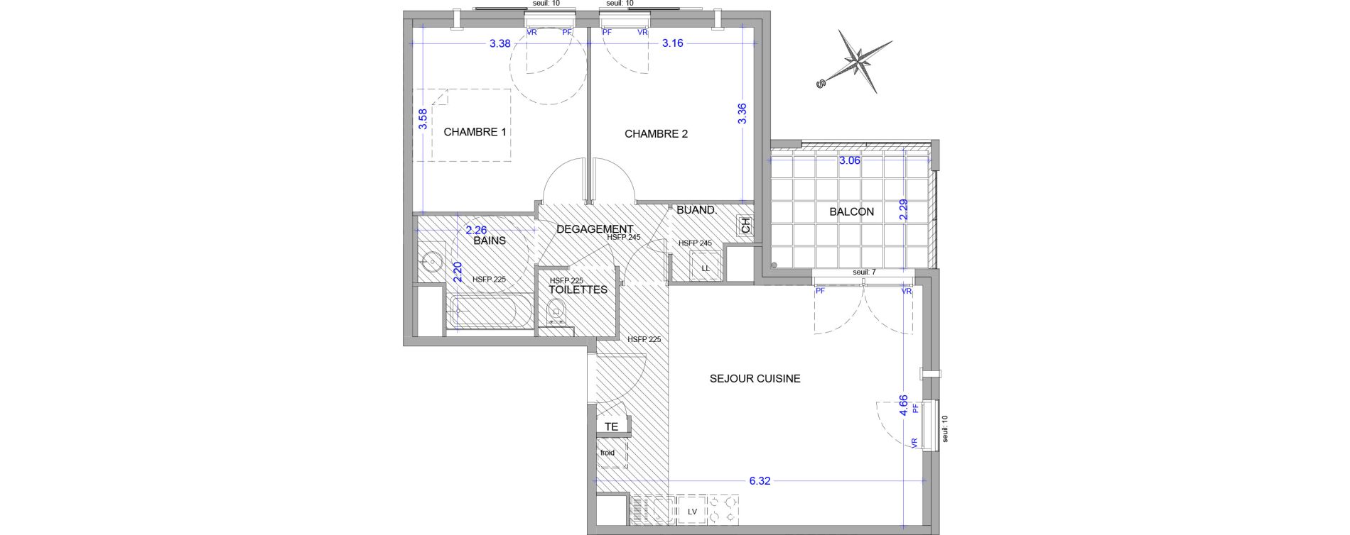 Appartement T3 de 62,26 m2 &agrave; Tassin-La-Demi-Lune Ala&iuml;