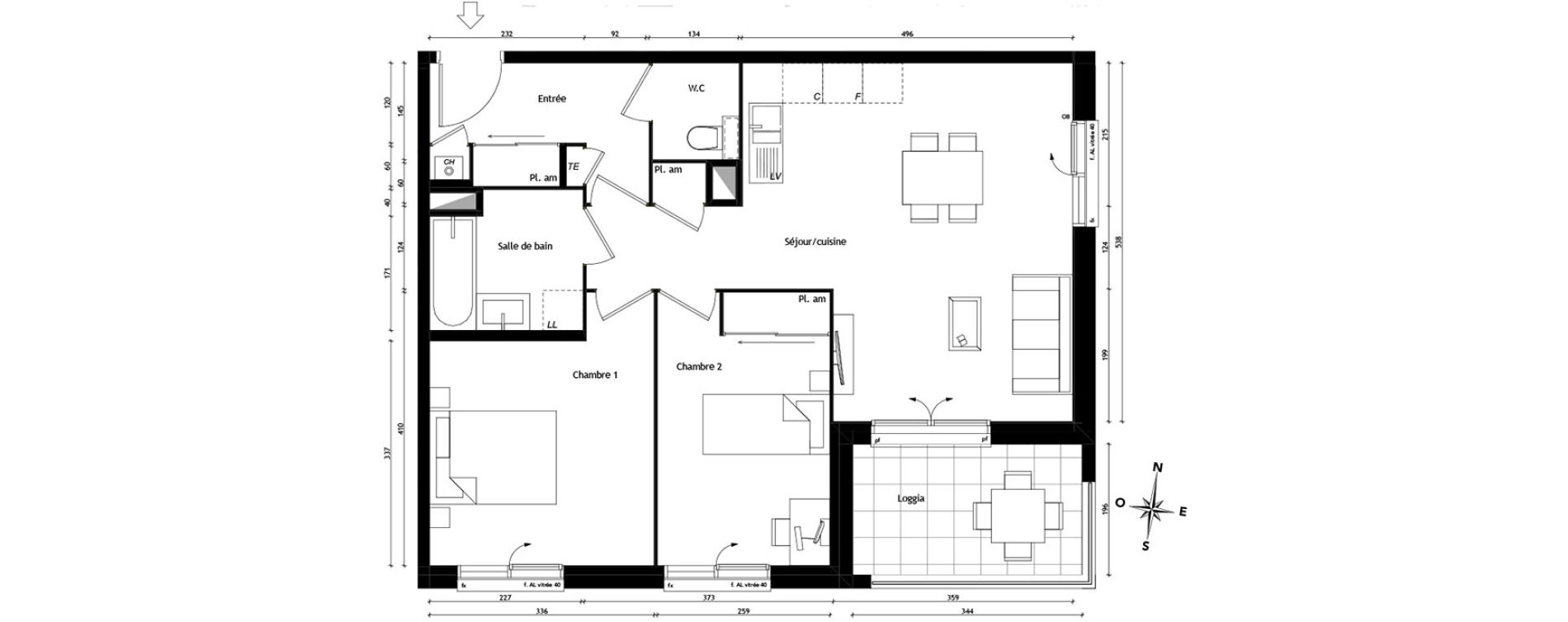 Appartement T3 de 62,17 m2 &agrave; Tassin-La-Demi-Lune Centre