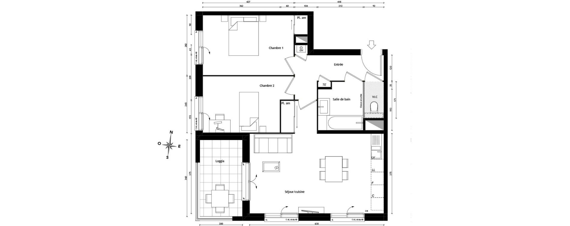 Appartement T3 de 61,41 m2 &agrave; Tassin-La-Demi-Lune Centre