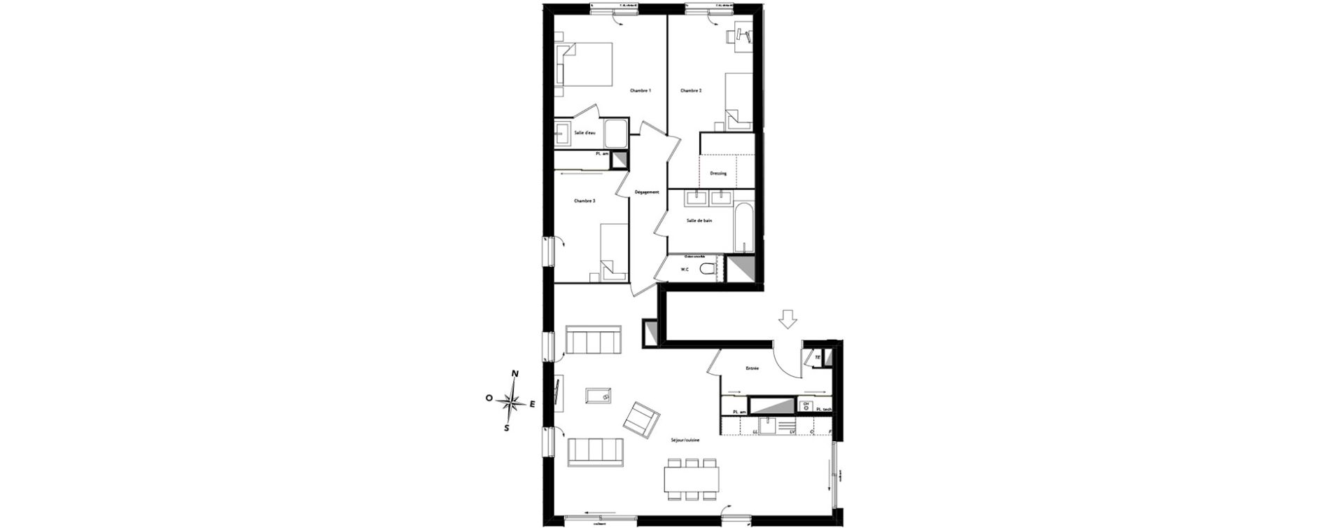 Appartement T4 de 108,02 m2 &agrave; Tassin-La-Demi-Lune Centre