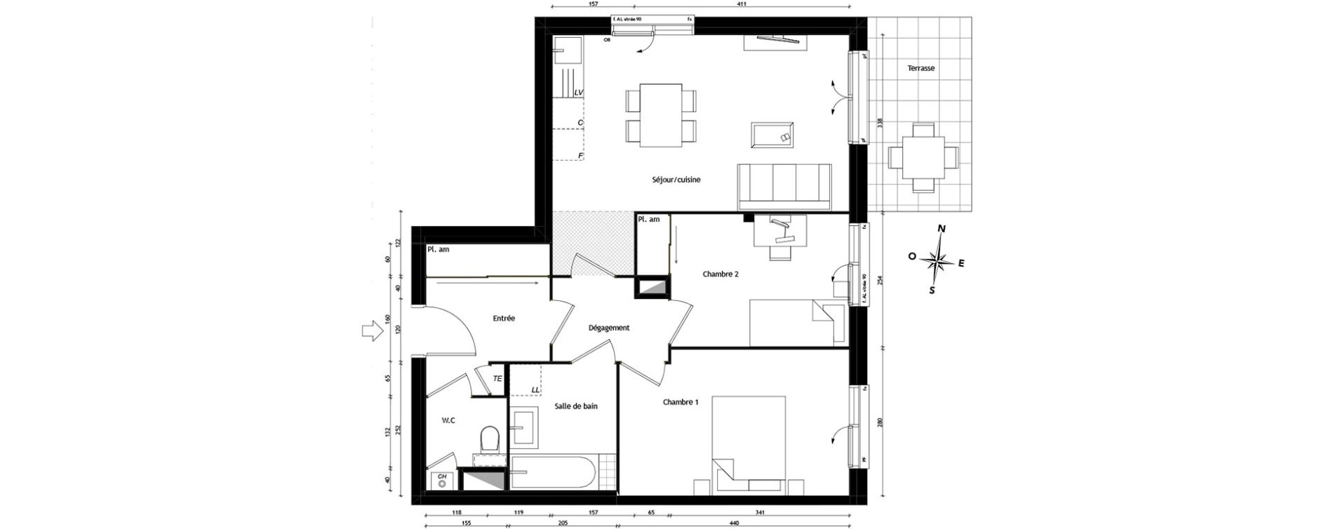 Appartement T3 de 59,03 m2 &agrave; Tassin-La-Demi-Lune Centre