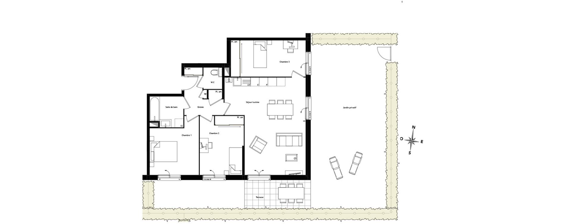 Appartement T4 de 82,02 m2 &agrave; Tassin-La-Demi-Lune Centre